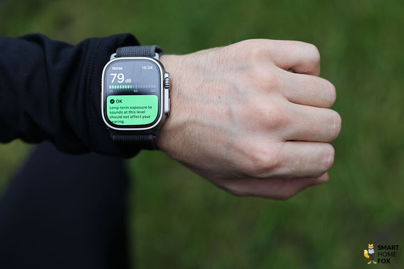 Анализ звуков окружающей среды на Apple Watch Ultra.